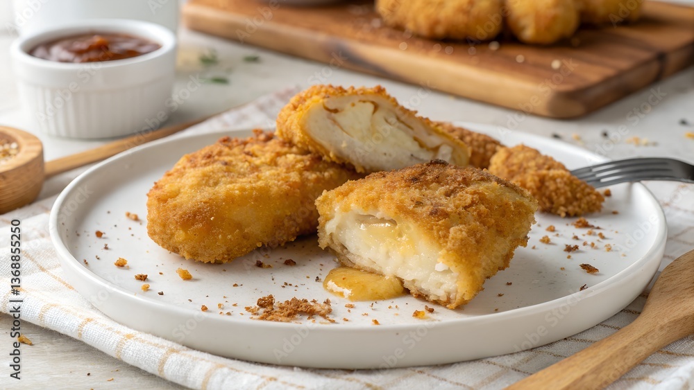 Fried chicken breast with potatoes Fried chicken breast with potatoes
