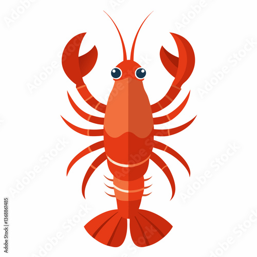 Minimalist Lobster Vector Design on White Background