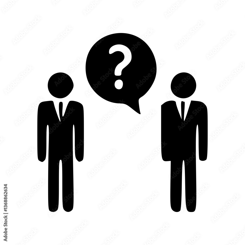 Businessman with question mark symbolizing confusion and the search for answers Businessman with question mark symbolizing confusion and the search for answers