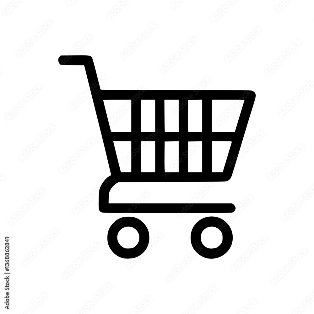 Vector shopping cart icon with button for e-commerce and online shopping Vector shopping cart icon with button for e-commerce and online shopping