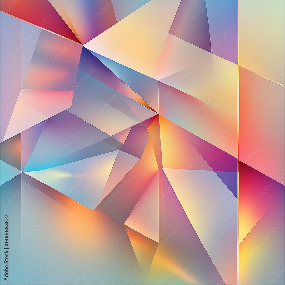 Colorful Polygonal Abstraction: A Symphony of Geometric Shapes and Soft Gradients, Creating a Modern, Artistic Visual Experience. Colorful Polygonal Abstraction: A Symphony of Geometric Shapes and Soft Gradients, Creating a Modern, Artistic Visual Experience.