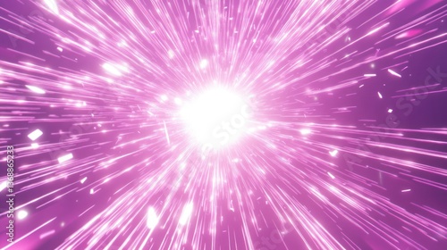 Abstract pink light beams radiating from a central bright source.
