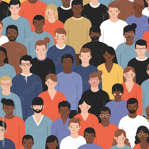 Inclusive diversity unity people together illustration