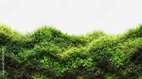 Isolated green moss stripe