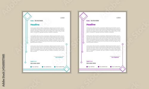 professional Modern letterhead design template. corporate company business letterhead  with color variation Clean business style letterhead bundle of your corporate project.