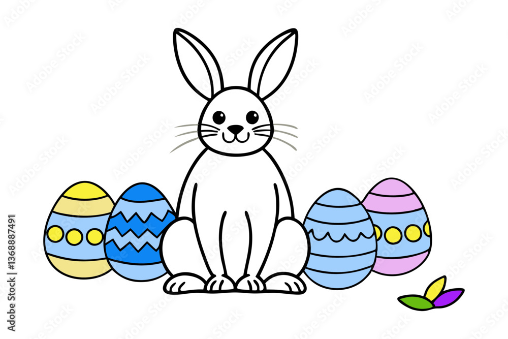 Fototapeta premium Easter Bunny Vector Clipart for Easter-themed Designs