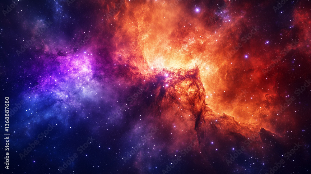 Obraz premium Deep space nebula with glowing gaseous clouds