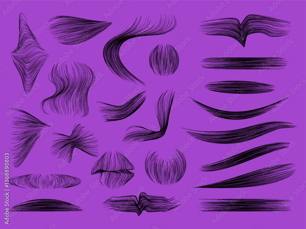 Abstract strokes. Set of abstract shapes. Grunge made by stroke Abstract strokes. Set of abstract shapes. Grunge made by stroke