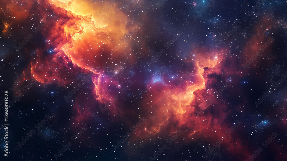 Fototapeta premium Stunning nebulae reflections in outer space. Nebula Drift. Illustration