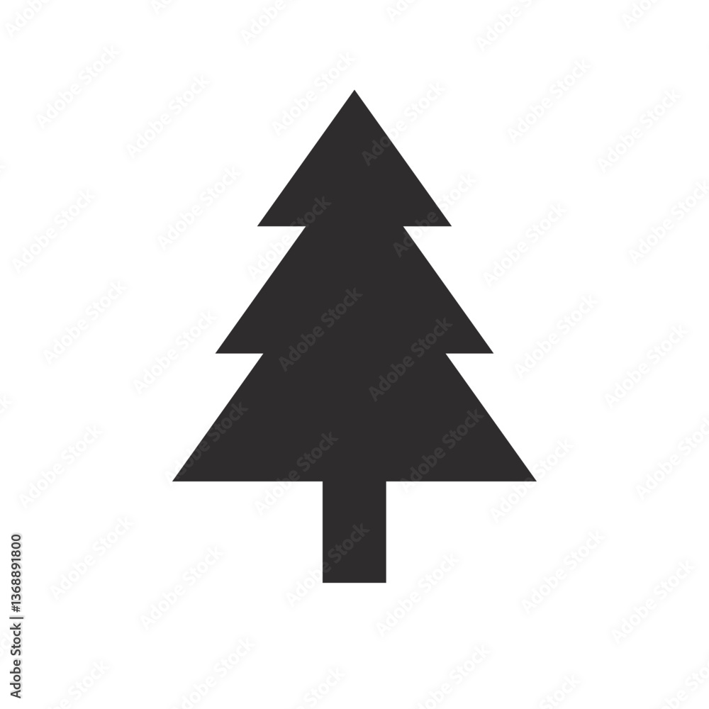 Christmas tree on a black background- pine tree Christmas tree on a black background- pine tree