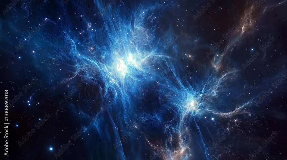 Fototapeta premium Deep space nebula with glowing gaseous clouds