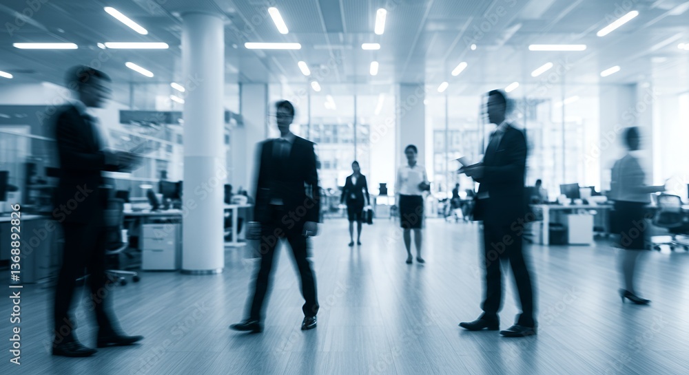 Fototapeta premium businessmen walking in the hall, blurred background