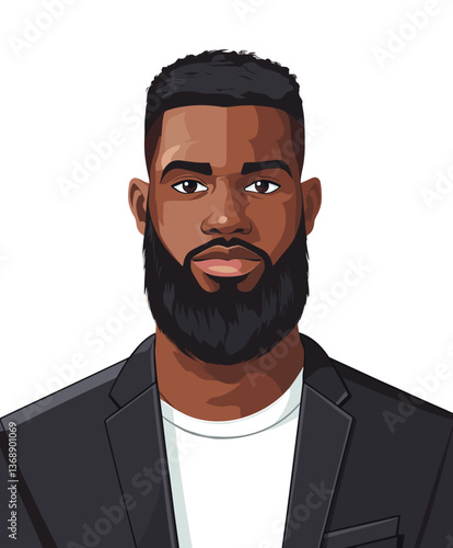 Confident African-American man in a suit exuding professionalism and charisma in a casual setting