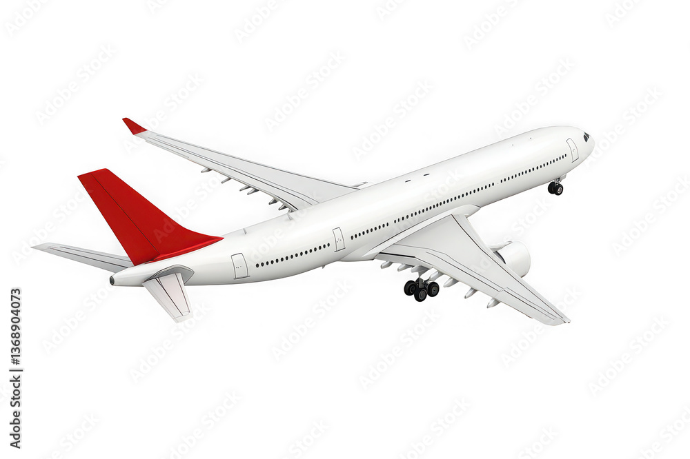 Obraz premium Majestic Airplane Ready for Takeoff – Modern Passenger Plane on Transparent Background