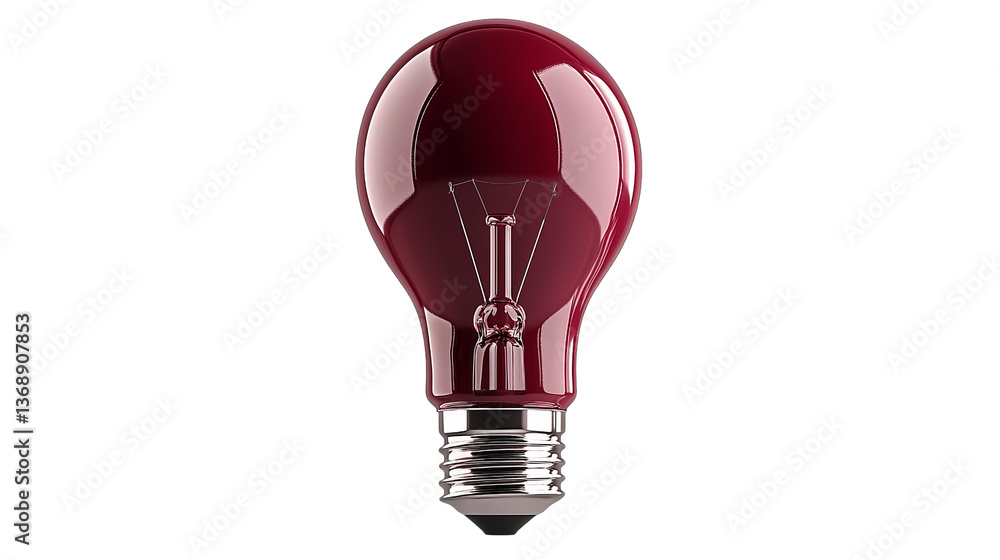 Fototapeta premium Png of A striking red light bulb showcasing a classic design, reflecting elegance and creativity in lighting on transparent background.