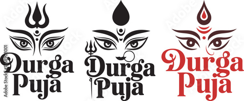 Durga Puja Vector Design Set, Goddess Eyes