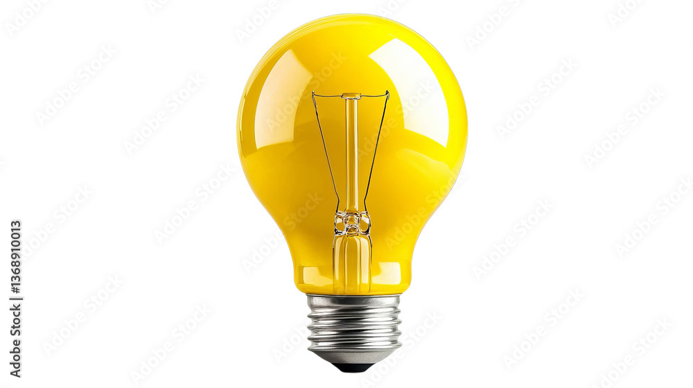 Png of A bright yellow light bulb, symbolizing creativity and innovation on transparent background. Png of A bright yellow light bulb, symbolizing creativity and innovation on transparent background.