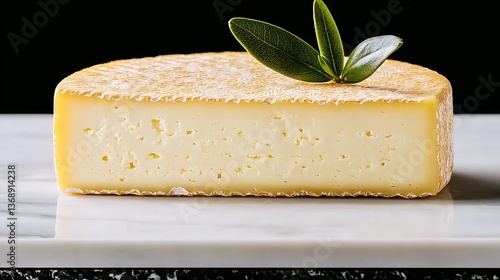 Creamy Cheese Wheel Half with Marble.