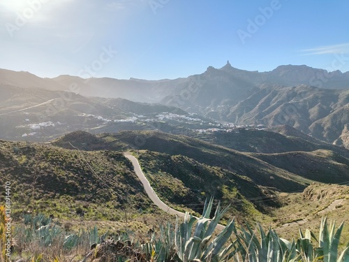 mountain landscape in Gran Canaria in the morning 
