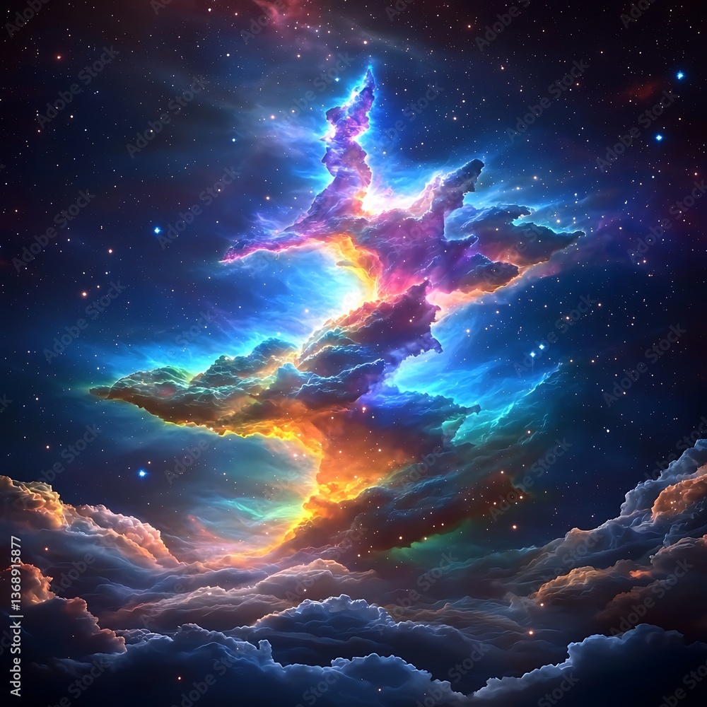 Fototapeta premium Cosmic Nebula Cloud Formation.