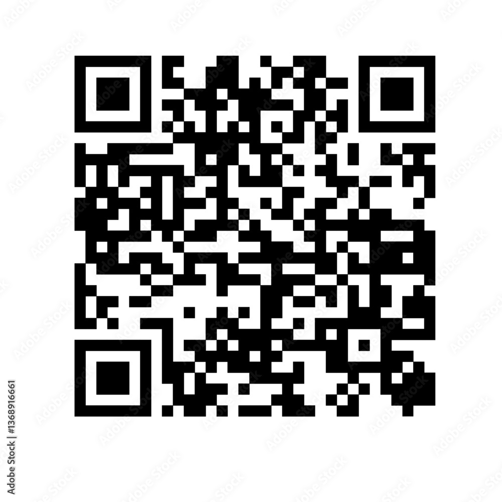Minimalist vector QR code design with high-contrast squares for scanning and marketing Minimalist vector QR code design with high-contrast squares for scanning and marketing