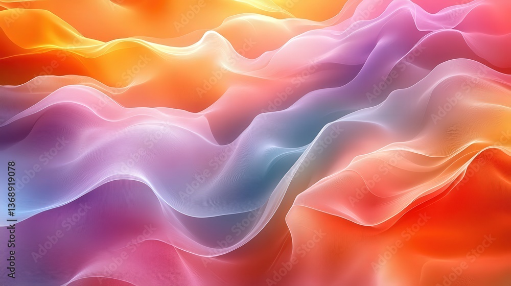 Obraz premium Abstract Waves of Colorful Fabric Flowing in Smooth Gradients