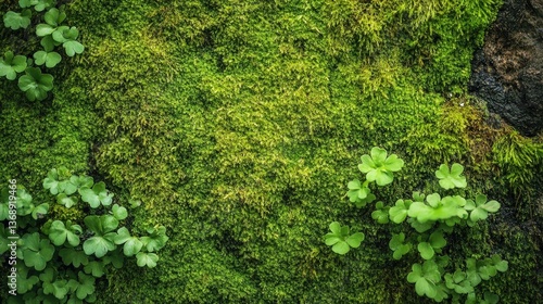 Moss green texture, grunge background, long web banner