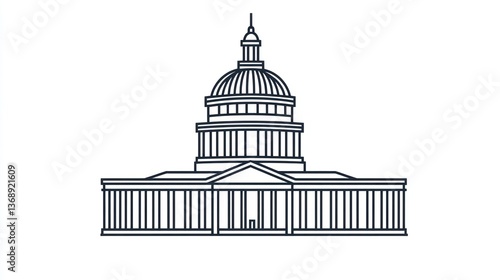 Wallpaper Mural A grand architectural structure with a prominent dome and columns ideal for themes of governan Torontodigital.ca