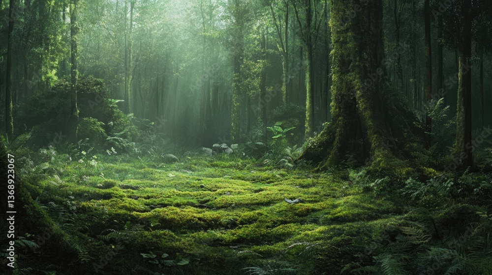 Obraz premium Moss in the rainforest background