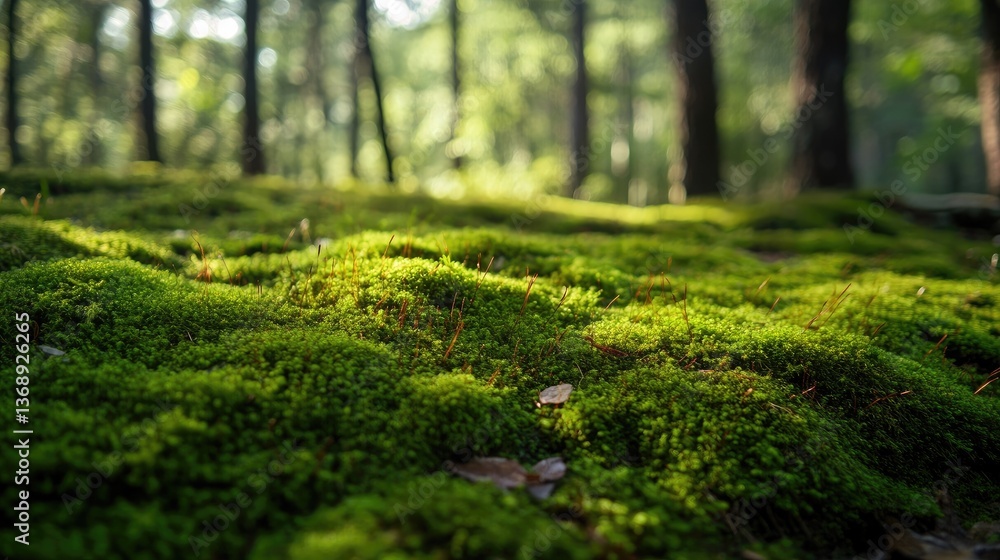 Moss on a forest floor background Moss on a forest floor background