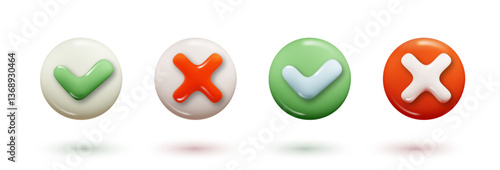 Check mark button. Realistic 3D check icon for UI design, to-do lists, or completed tasks.