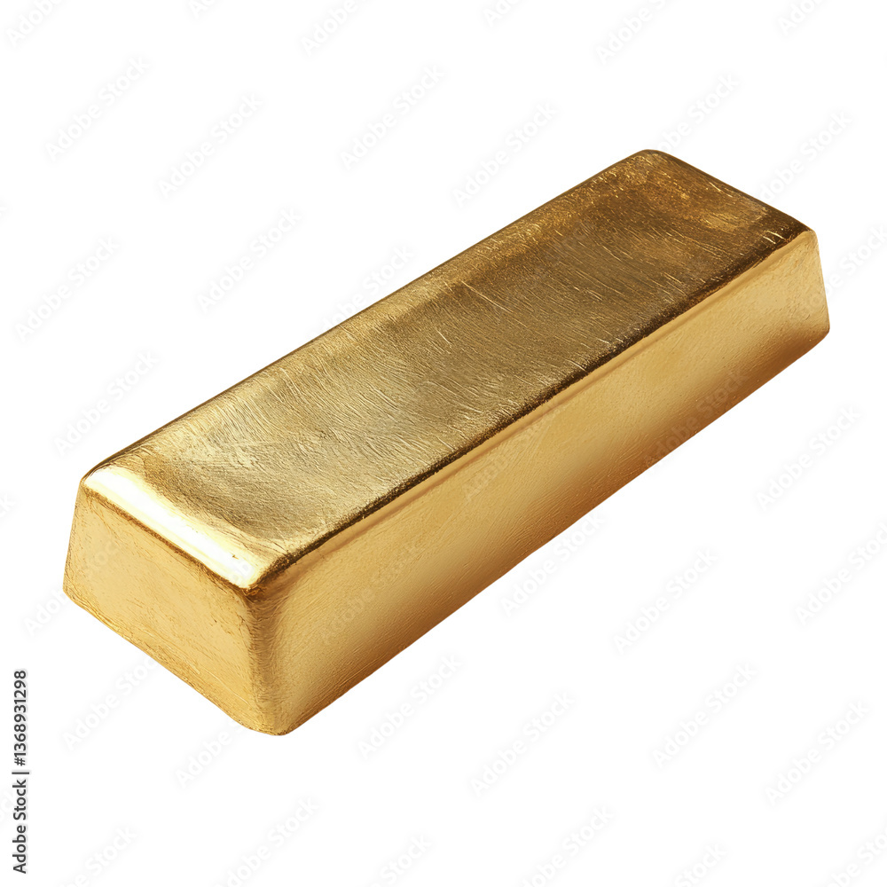 A gleaming gold bar, a symbol of wealth and prosperity, rests on a stark white background, showcasing its rich, textured surface. A gleaming gold bar, a symbol of wealth and prosperity, rests on a stark white background, showcasing its rich, textured surface.