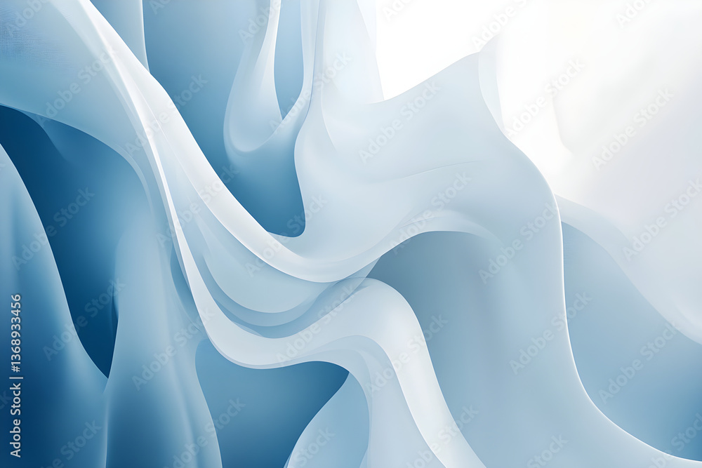 Fototapeta premium Futuristic Abstract 3D Waves – AI Digital Art.