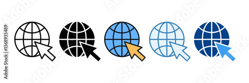 Internet  Icon Set Multiple Style Collection