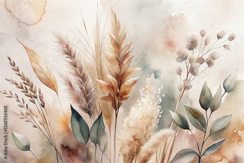 water color depiction of dried wild flowers