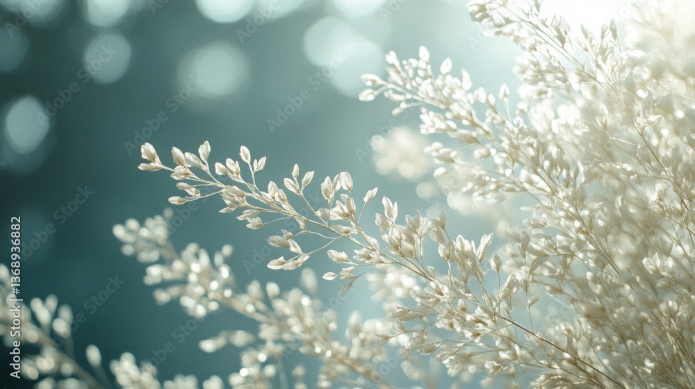 White Flowers and Branches in Soft Sunlight White Flowers and Branches in Soft Sunlight