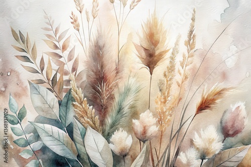 water color depiction of dried wild flowers