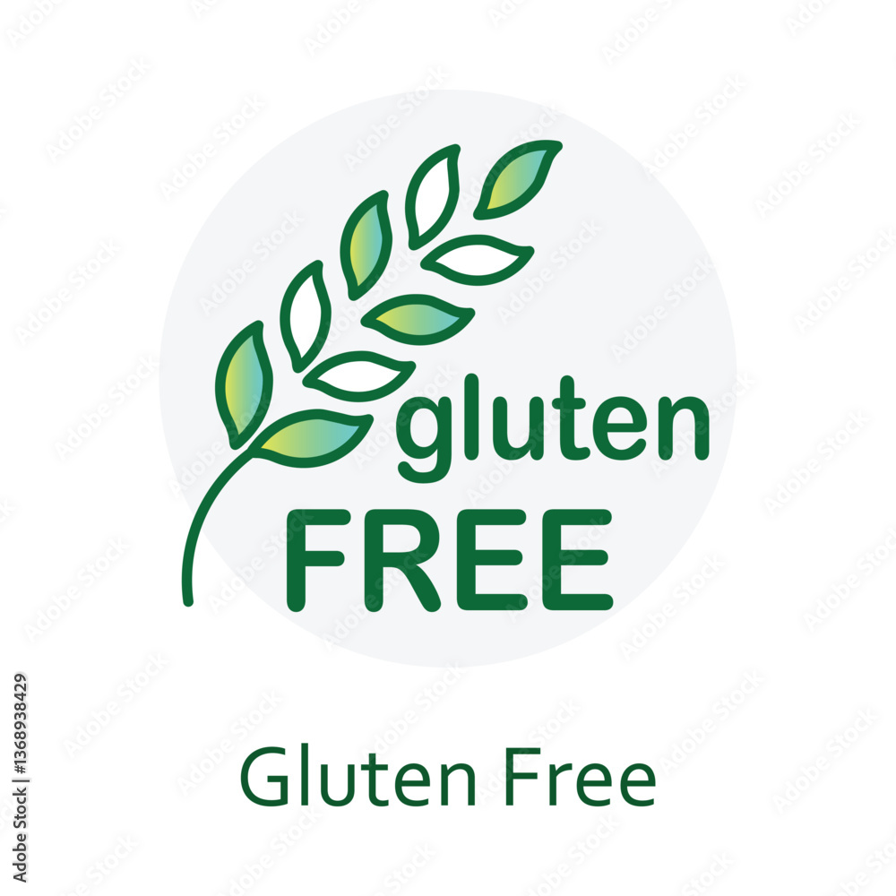Fototapeta premium Gluten Free. Icon for products targeting dietary restrictions and clean labels.