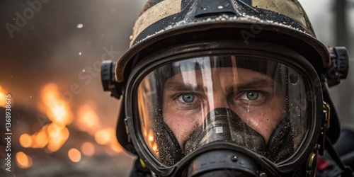 Rescue efforts in action as firefighter confronts blazing fire at a wildfire site in the forest