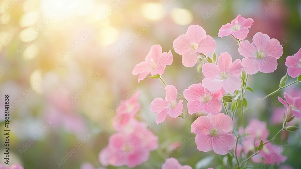 Pink Flowers in Soft Sunlight Pink Flowers in Soft Sunlight