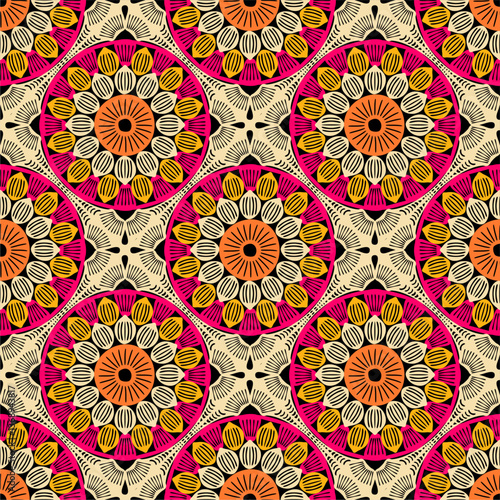  Pattern with crochet granny square wallpaper handmade decorative art design print