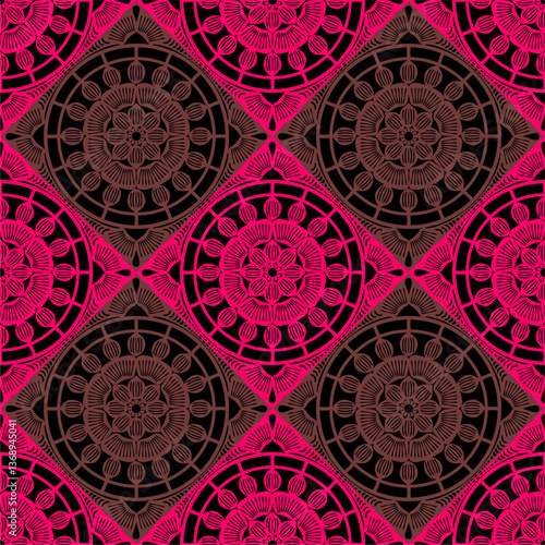 Pattern with crochet granny square wallpaper handmade decorative art design print	