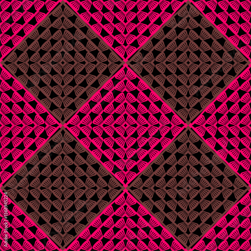 Pattern with crochet granny square wallpaper handmade decorative art design print	