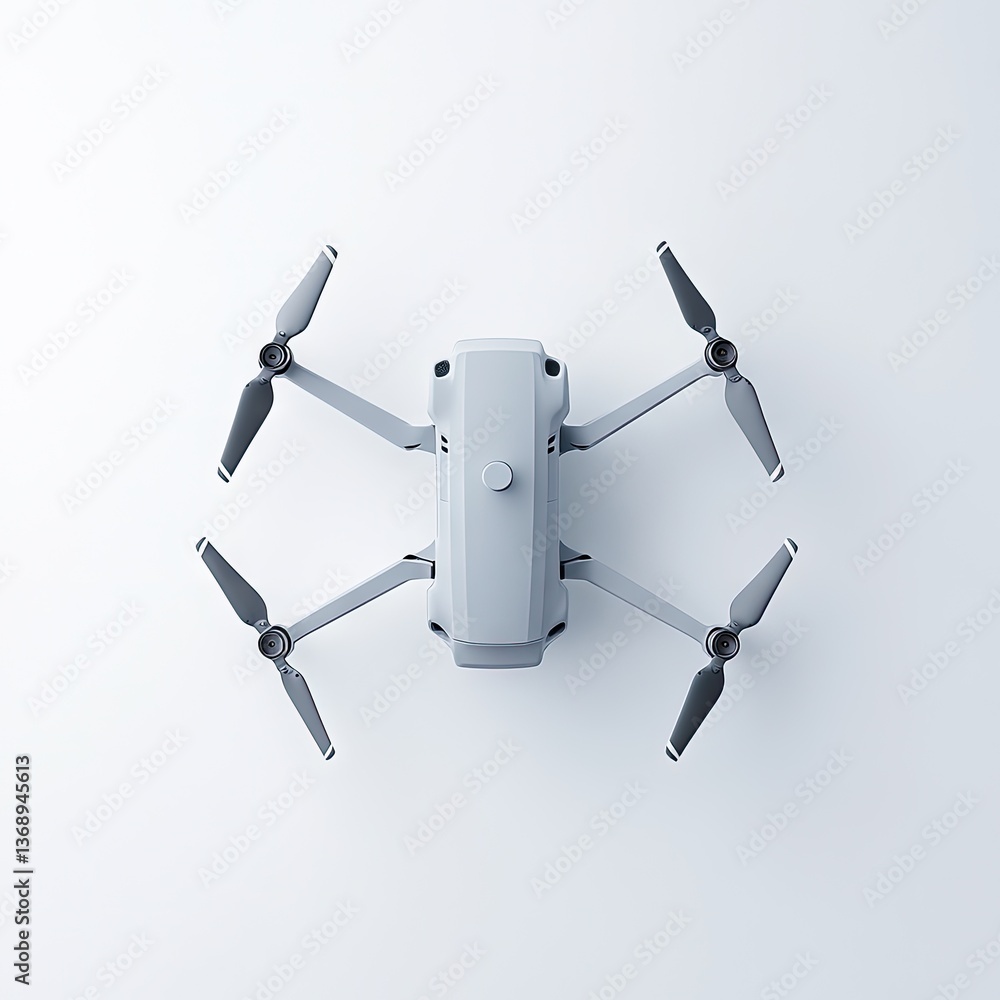 Light Gray Drone on White Background Light Gray Drone on White Background