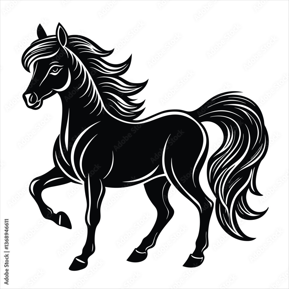 Obraz premium horse silhouette vector style