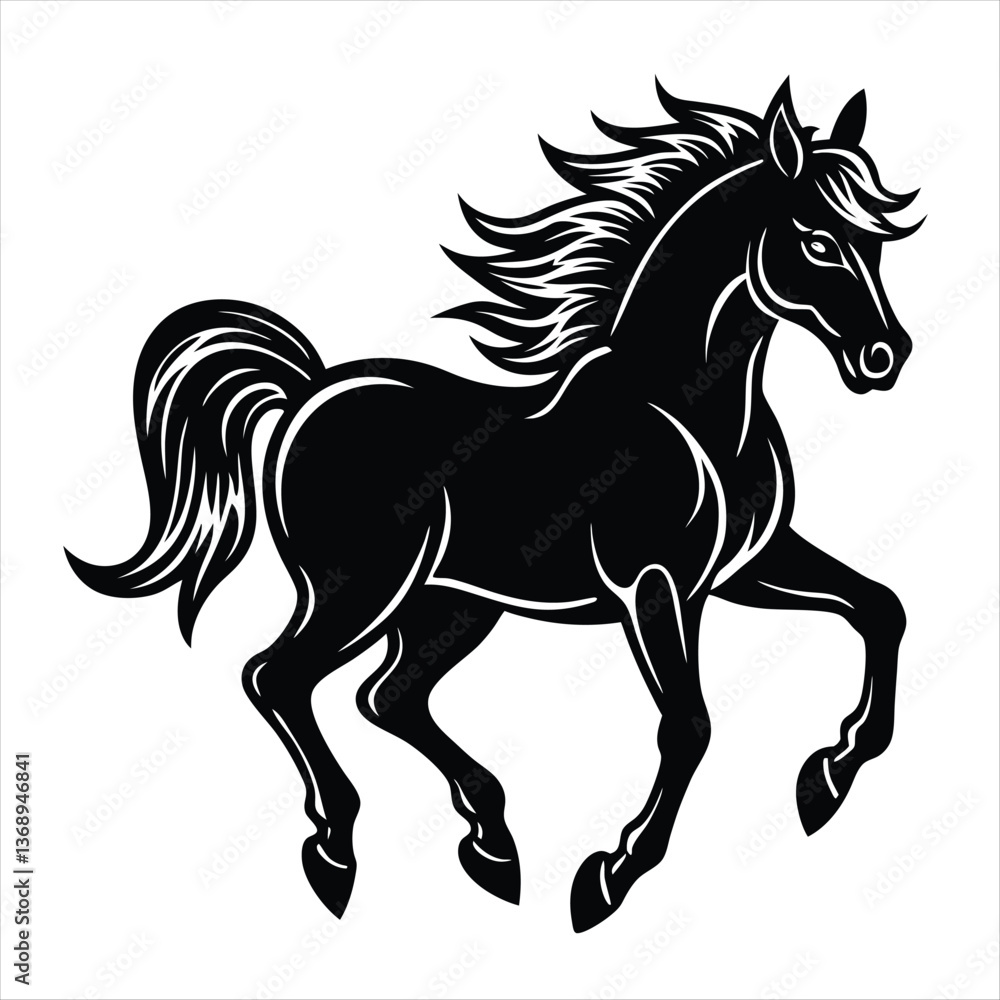 Obraz premium horse silhouette vector style