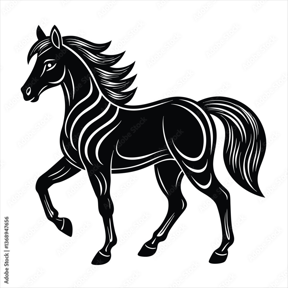 Obraz premium horse silhouette vector style