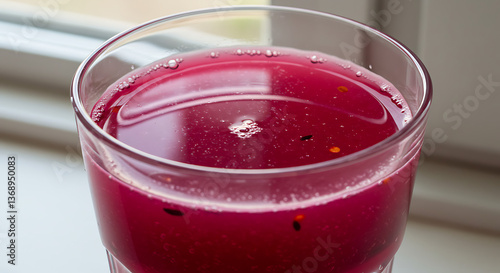 Wallpaper Mural Vibrant Red Berry Juice in a Glass Close-up Photography Torontodigital.ca