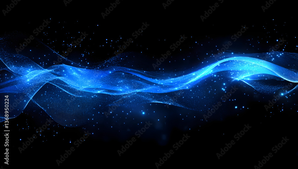 Obraz premium Futuristic Abstract 3D Waves – AI Digital Art.