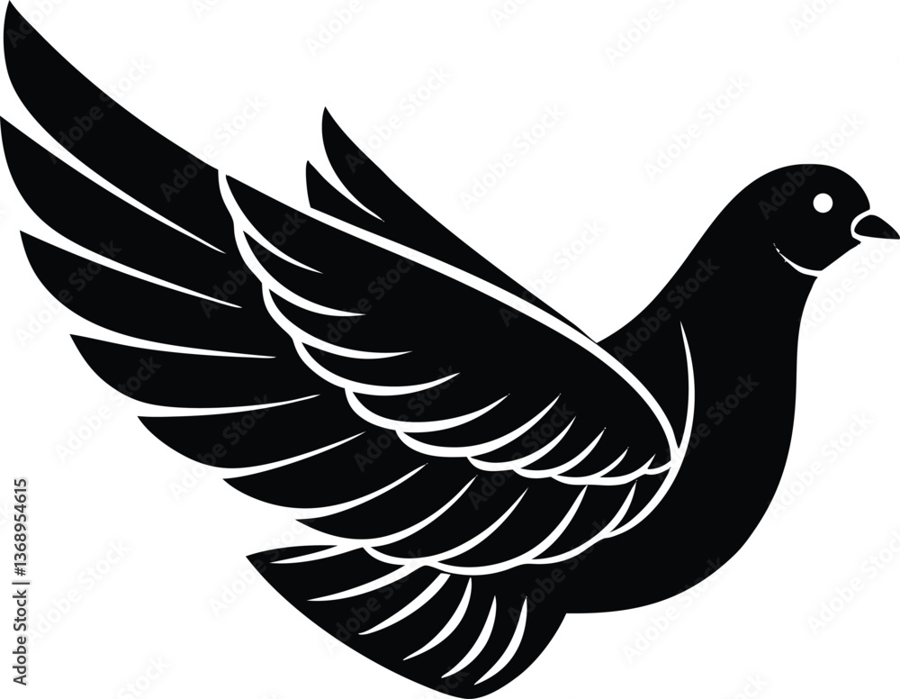 Obraz premium Dove vector icon on white background